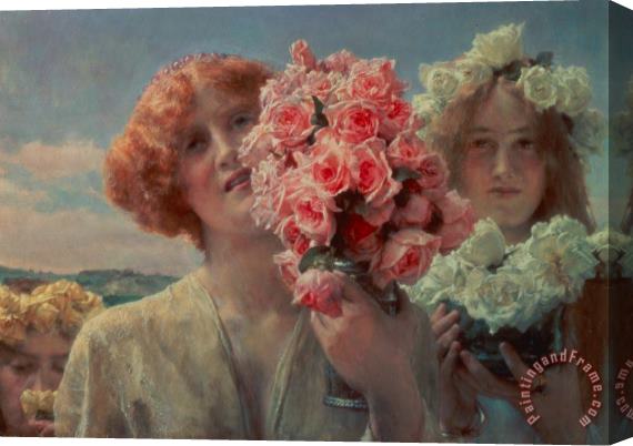 Sir Lawrence Alma-Tadema Summer Offering Stretched Canvas Print / Canvas Art