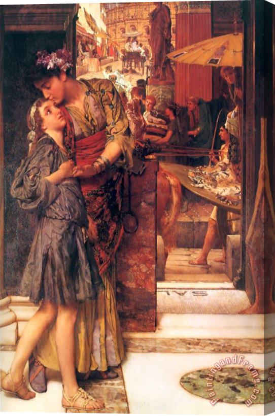 Sir Lawrence Alma-Tadema The Parting Kiss Stretched Canvas Painting / Canvas Art