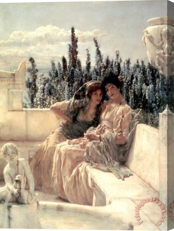 Sir Lawrence Alma-Tadema Whispering Noon Stretched Canvas Painting / Canvas Art