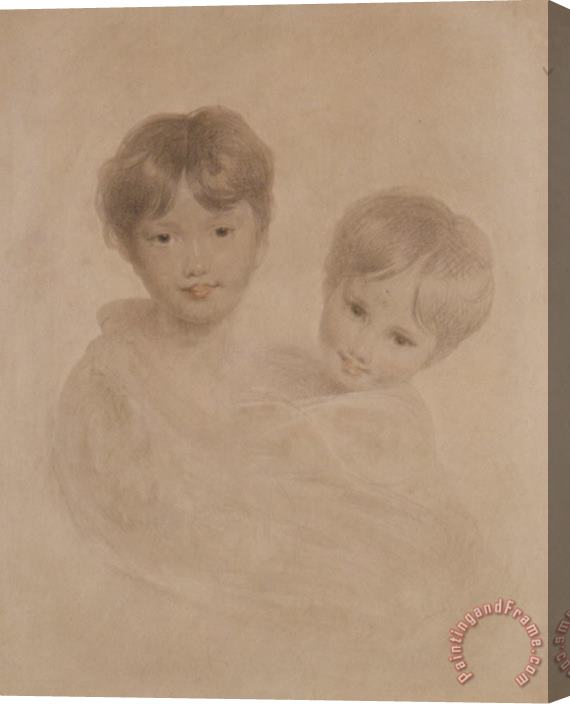Sir Thomas Lawrence Portrait Sketch of Two Boys Possibly George 3rd Marquees Townshend And His Younger Brother Charles Stretched Canvas Painting / Canvas Art