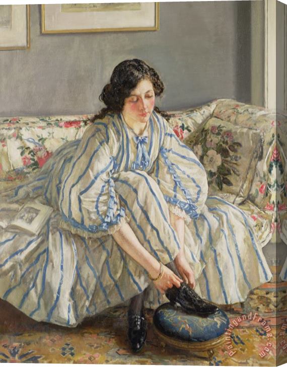 Sir Walter Russell Tying her Shoe Stretched Canvas Painting / Canvas Art