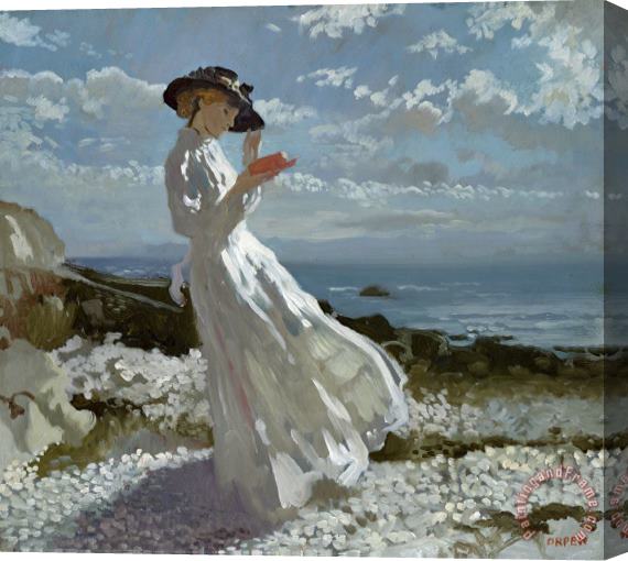 Sir William Orpen Grace reading at Howth Bay Stretched Canvas Print / Canvas Art