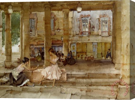 Sir William Russell Flint The Market Hall Cordes Stretched Canvas Painting / Canvas Art