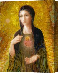 Edna Smith in a Japanese Wrap Canvas Prints - Immaculate Heart of Mary by Smith Catholic Art