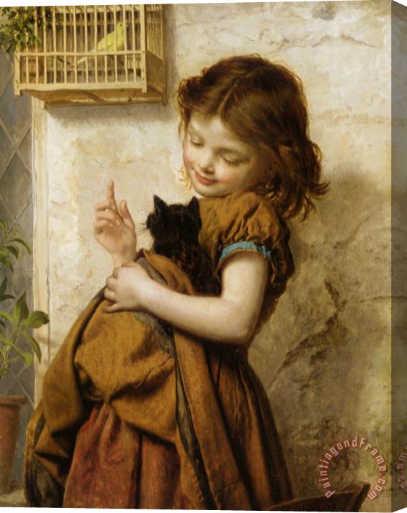 Sophie Gengembre Anderson Her Favorite Pets Stretched Canvas Painting / Canvas Art