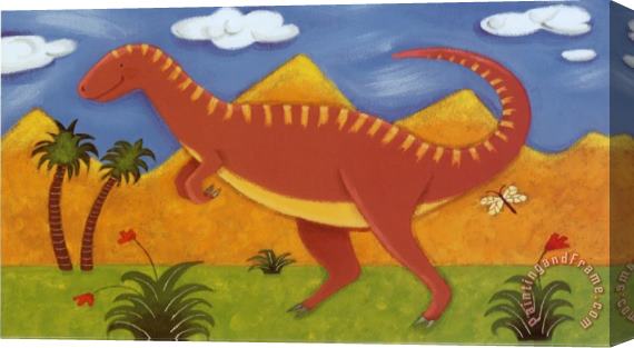 Sophie Harding Izzy The Iguanodon Stretched Canvas Print / Canvas Art
