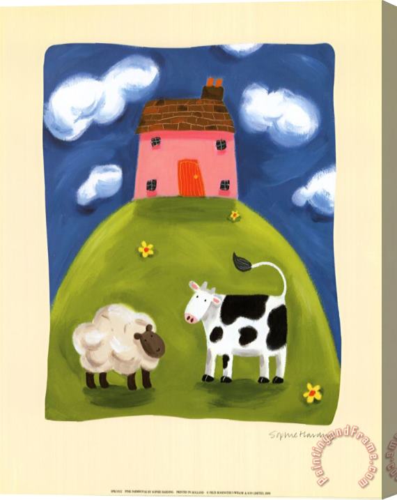 Sophie Harding Pink Farmhouse Stretched Canvas Print / Canvas Art