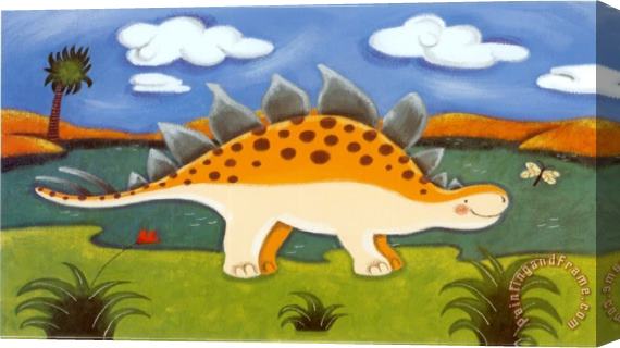 Sophie Harding Steggy The Stegosaurus Stretched Canvas Print / Canvas Art