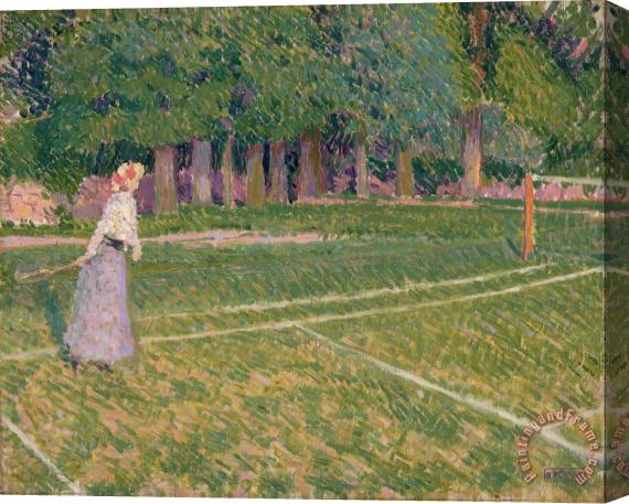 Spencer Frederick Gore Tennis at Hertingfordbury Stretched Canvas Print / Canvas Art