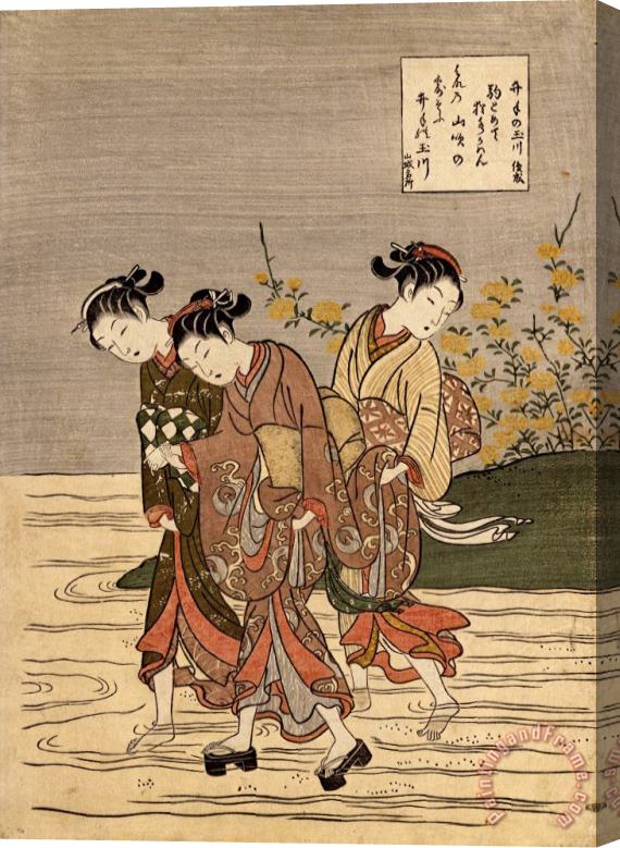 Suzuki Harunobu The Jewel River at Ide Stretched Canvas Print / Canvas Art