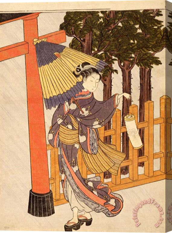 Suzuki Harunobu Woman Visiting The Shrine in The Night Stretched Canvas Print / Canvas Art