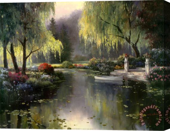 T. C. Chiu Willow Park Lake Stretched Canvas Painting / Canvas Art