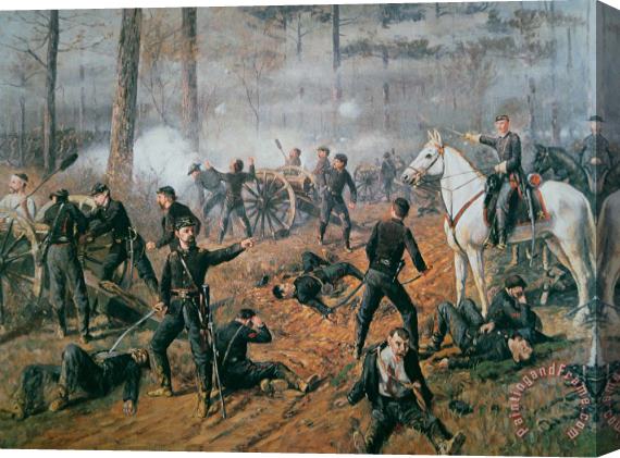 T C Lindsay Battle of Shiloh Stretched Canvas Painting / Canvas Art