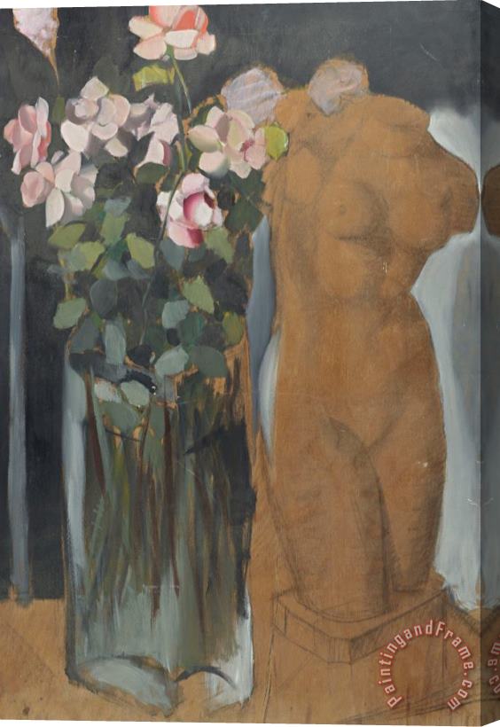 tamara de lempicka Bouquet De Fleurs Et L'esquisse D'une Statue, 1949 Stretched Canvas Painting / Canvas Art