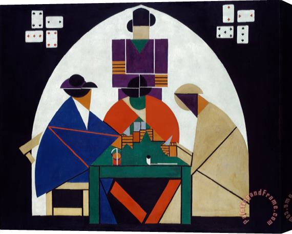 Theo van Doesburg Card Players Stretched Canvas Painting / Canvas Art