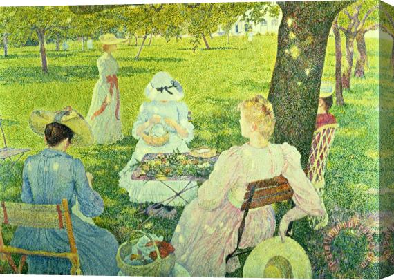 Theo van Rysselberghe Family in the Orchard Stretched Canvas Print / Canvas Art