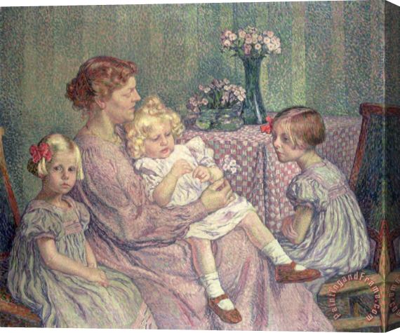 Theo van Rysselberghe Madame van de Velde and her Children Stretched Canvas Painting / Canvas Art