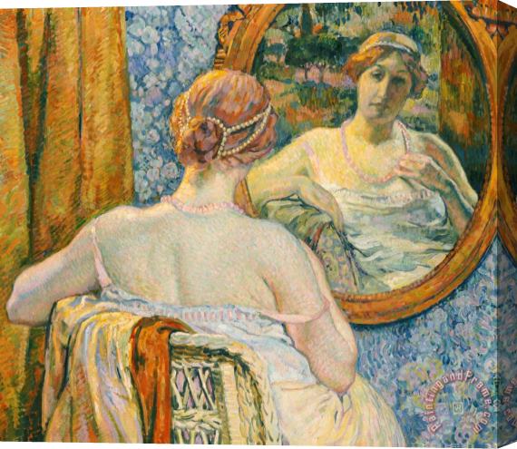 Theo van Rysselberghe Woman in a Mirror Stretched Canvas Painting / Canvas Art