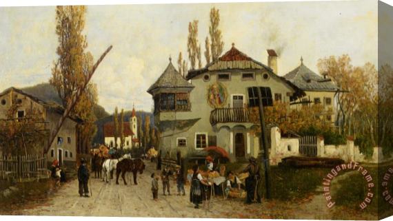 Theodor Von Hoermann Orange Sellers Stretched Canvas Painting / Canvas Art