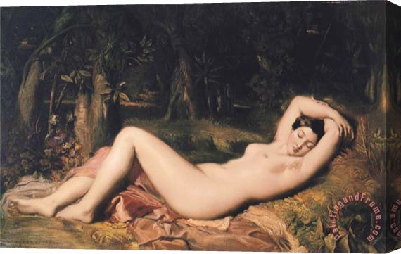 Theodore Chasseriau Bather Sleeping Near a Spring Stretched Canvas Print / Canvas Art