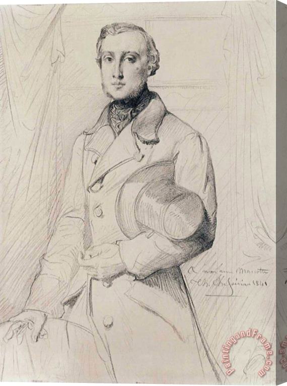 Theodore Chasseriau Portrait of Louis Marcotte De Quivires Stretched Canvas Print / Canvas Art