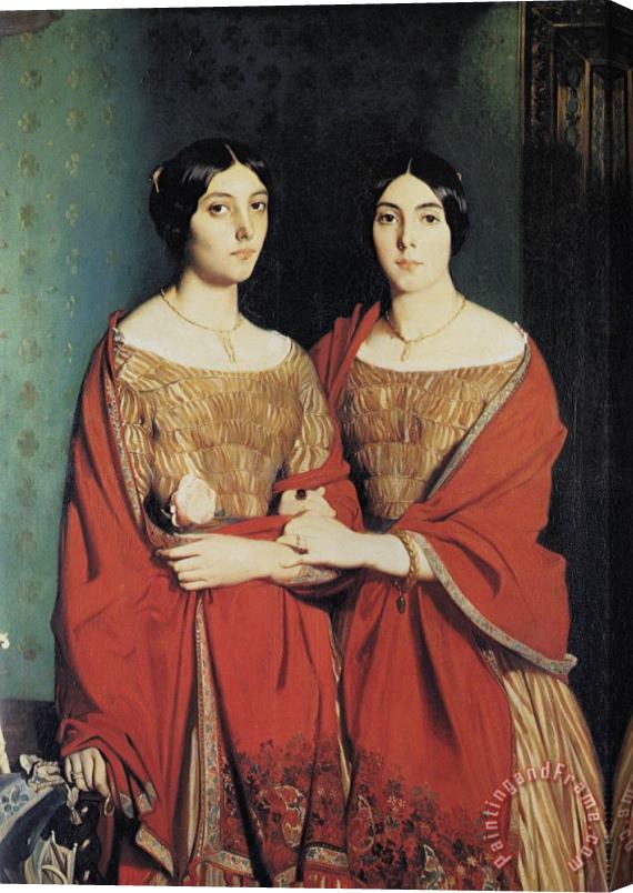 Theodore Chasseriau The Two Sisters Stretched Canvas Painting / Canvas Art