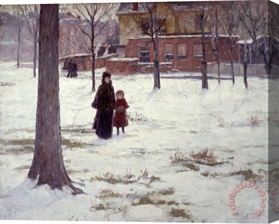 Theodore Clement Steele 16th Street, Indianapolis (winter Morning) Stretched Canvas Painting / Canvas Art