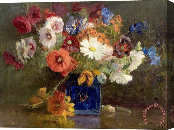 Theodore Clement Steele Vase of Flowers Stretched Canvas Painting / Canvas Art