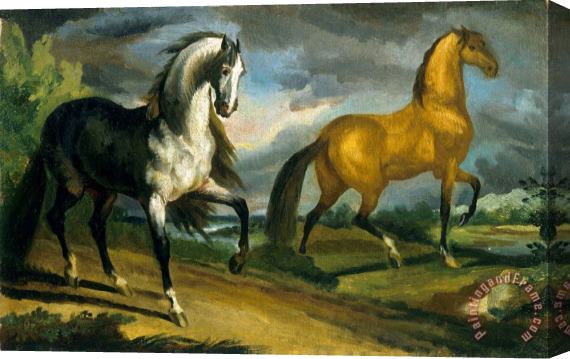 Theodore Gericault Two Horses Stretched Canvas Painting / Canvas Art