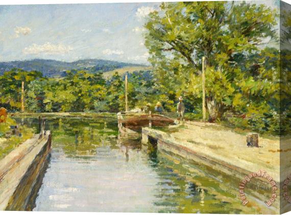 Theodore Robinson Canal Scene Stretched Canvas Print / Canvas Art