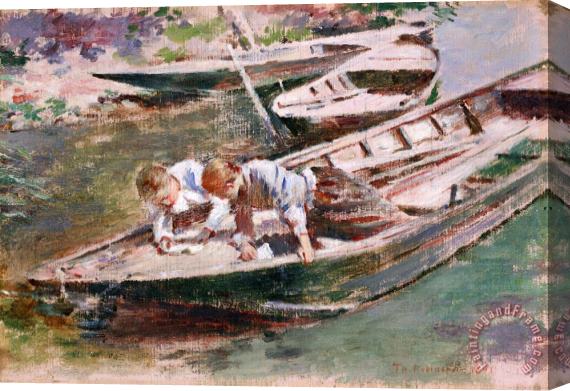 Theodore Robinson Two in a Boat Stretched Canvas Painting / Canvas Art