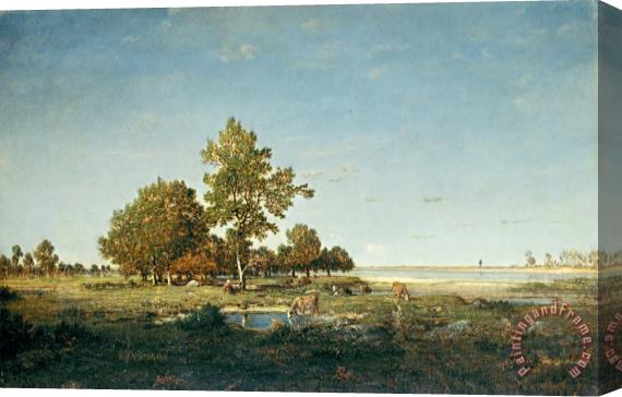 Theodore Rousseau Landscape with a Clump of Trees Stretched Canvas Painting / Canvas Art