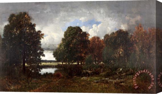 Theodore Rousseau The Lake in The Forest Stretched Canvas Print / Canvas Art