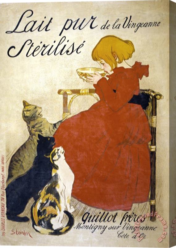 Theophile Alexandre Steinlen Lait Pur Sterilise Poster Stretched Canvas Painting / Canvas Art