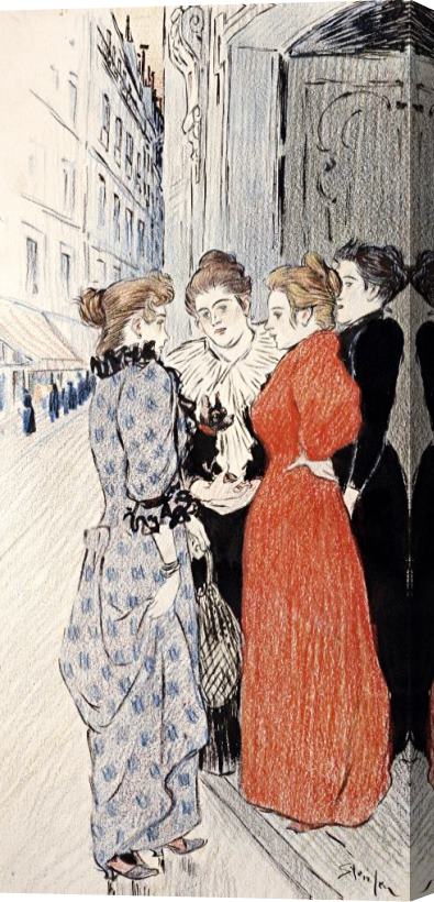 Theophile Alexandre Steinlen Women Conversing in The Street Stretched Canvas Print / Canvas Art