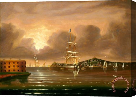 Thomas Chambers Threatening Sky, Bay of New York Stretched Canvas Painting / Canvas Art