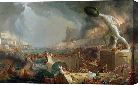 Thomas Cole The Course of Empire - Destruction Stretched Canvas Painting / Canvas Art