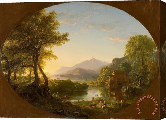 Thomas Cole The Mill, Sunset Stretched Canvas Painting / Canvas Art