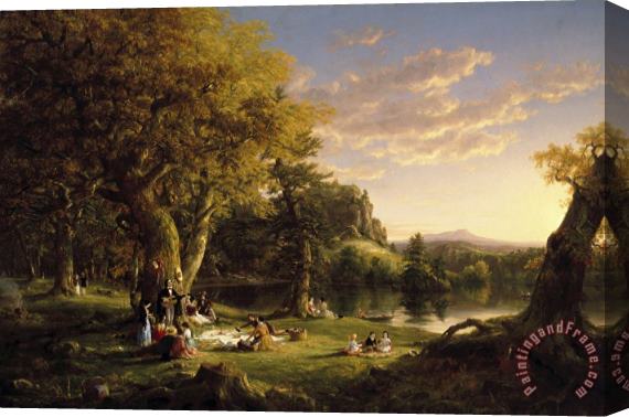 Thomas Cole The Pic Nic Stretched Canvas Painting / Canvas Art