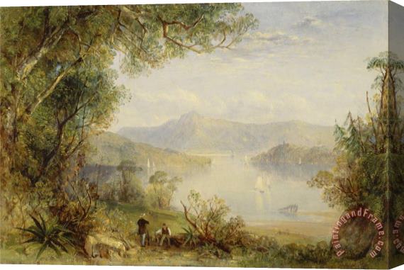 Thomas Creswick View on The Hudson River Stretched Canvas Painting / Canvas Art