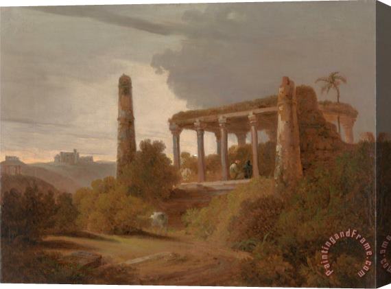 Thomas Daniell Indian Landscape with Temple Ruins Stretched Canvas Print / Canvas Art