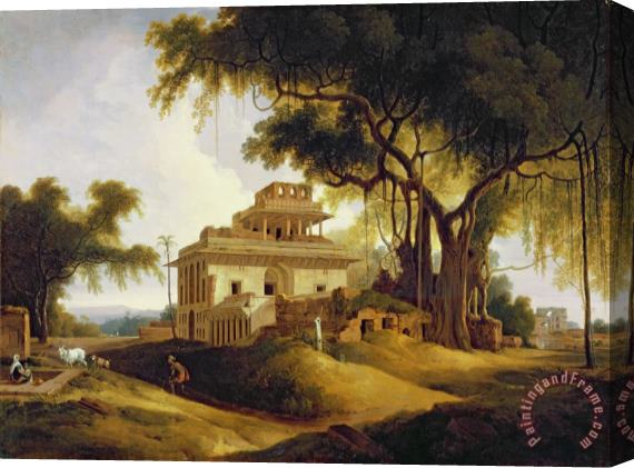 Thomas Daniell Ruins of the Naurattan Stretched Canvas Painting / Canvas Art