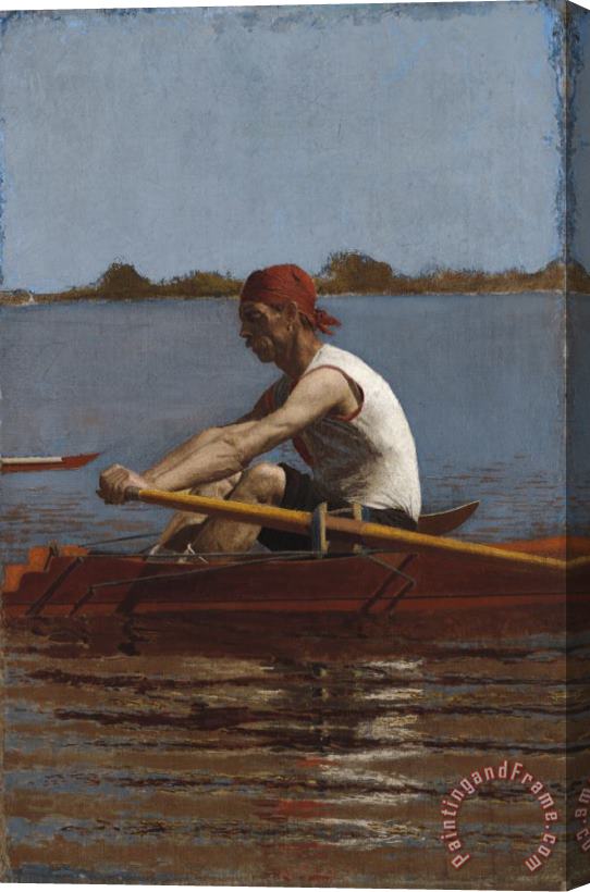 Thomas Eakins John Biglin in a Single Scull Stretched Canvas Print / Canvas Art