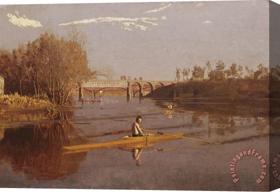 Thomas Eakins Max Schmitt in a Single Scull Stretched Canvas Print / Canvas Art