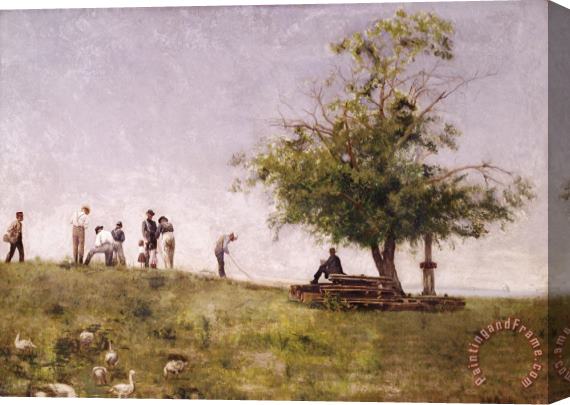 Thomas Eakins Mending The Net Stretched Canvas Painting / Canvas Art