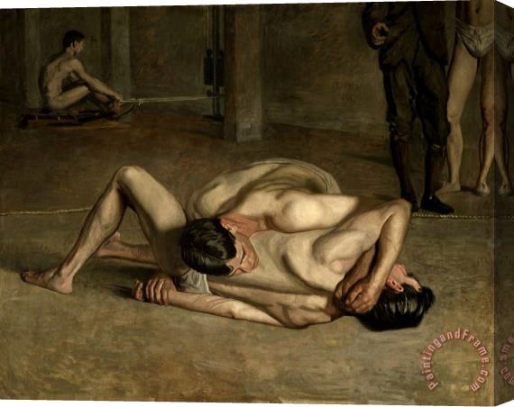 Thomas Eakins Wrestlers Stretched Canvas Painting / Canvas Art