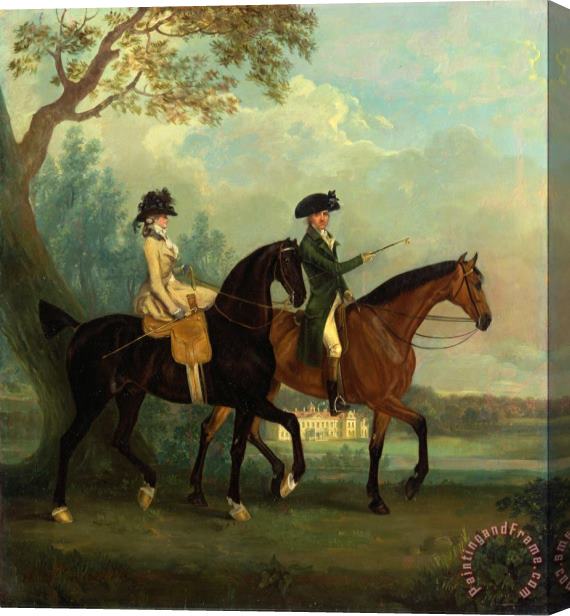 Thomas Gooch Marcia Pitt And Her Brother George Pitt, Later 2nd Baron Rivers, Riding in The Park at Stratfield Sa... Stretched Canvas Painting / Canvas Art