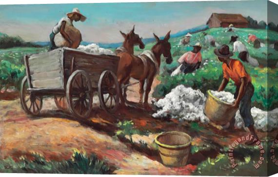 Thomas Hart Benton Cotton Picking And Loading Stretched Canvas Painting / Canvas Art
