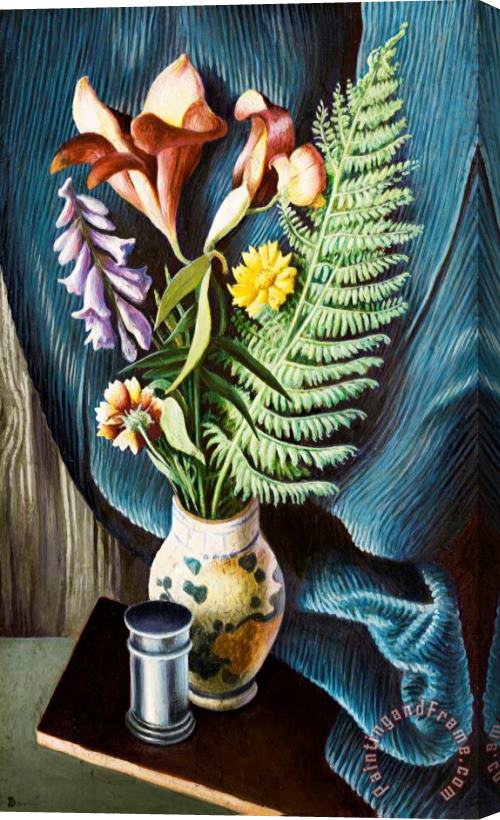Thomas Hart Benton Still Life with Lilies And Ferns Stretched Canvas Print / Canvas Art