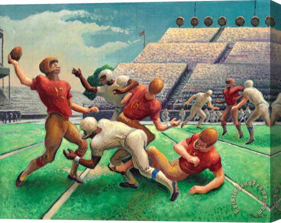 Thomas Hart Benton Study for 'forward Pass', 1971 Stretched Canvas Painting / Canvas Art